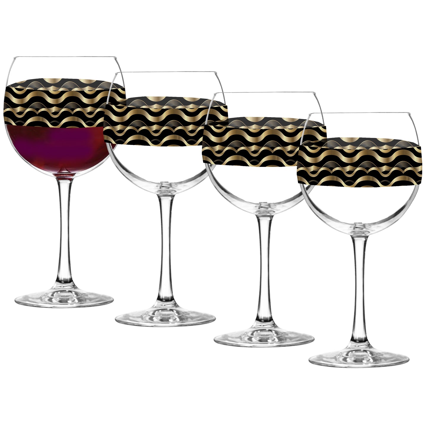 Black & Gold Balloon Wine Glass | Signature Art Deco