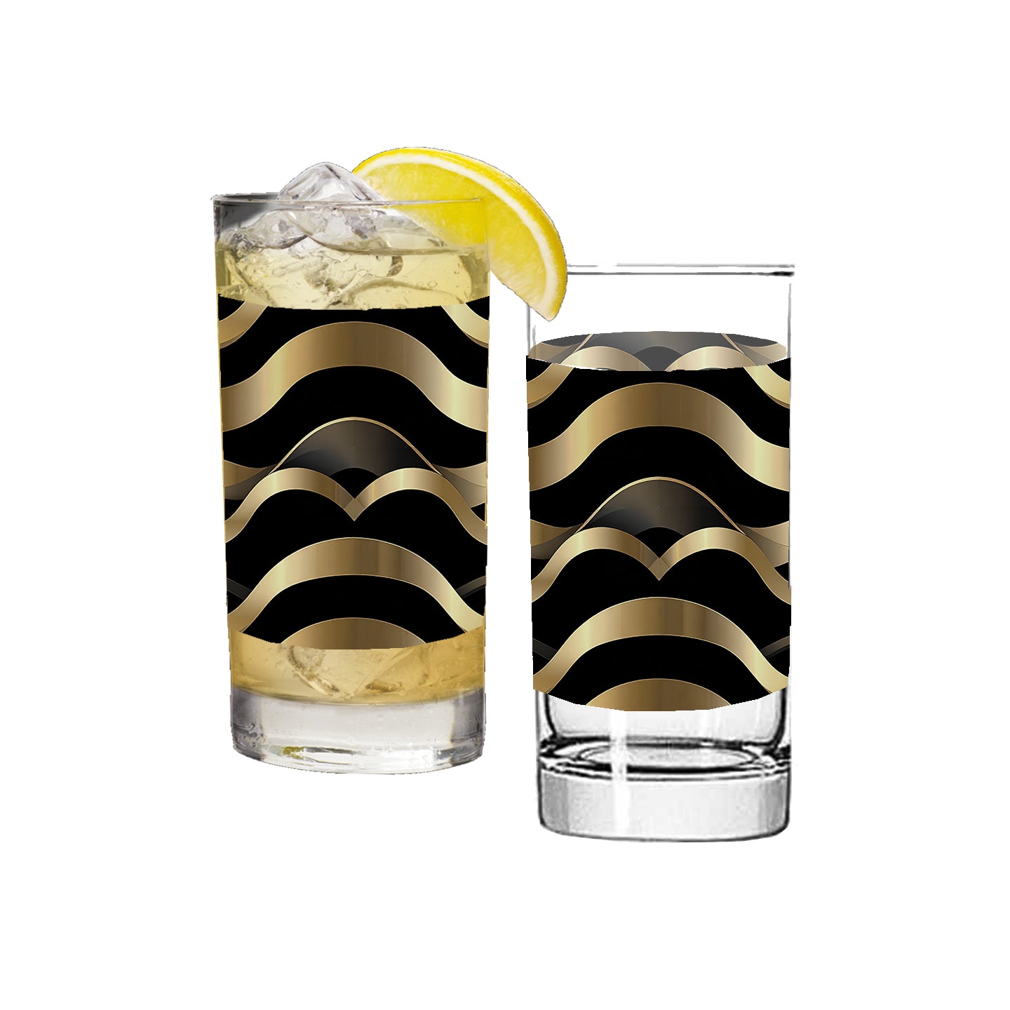 Liquid Gold Highball Glass | Bold Geometric Statement