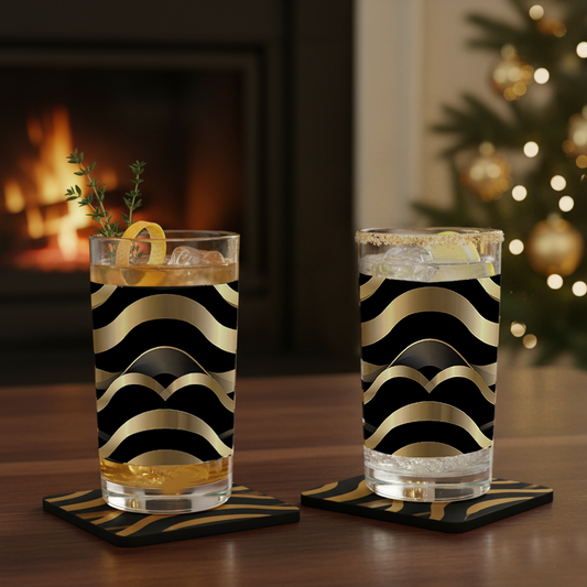 Liquid Gold Highball Glass | Bold Geometric Statement