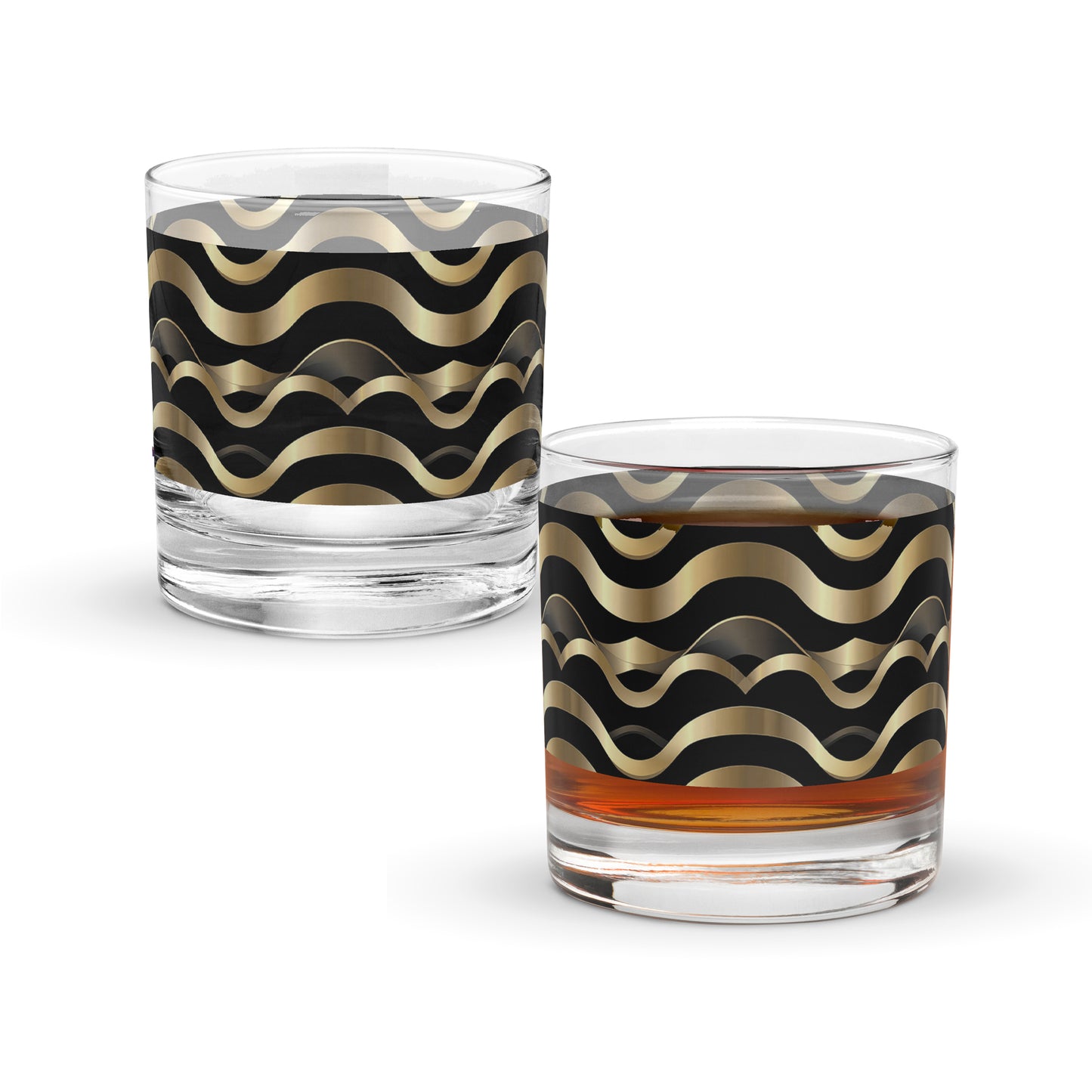 Liquid Gold Rocks Glass | Luxurious Signature Design