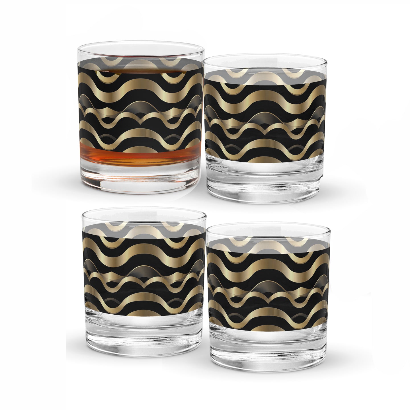 Liquid Gold Rocks Glass | Luxurious Signature Design