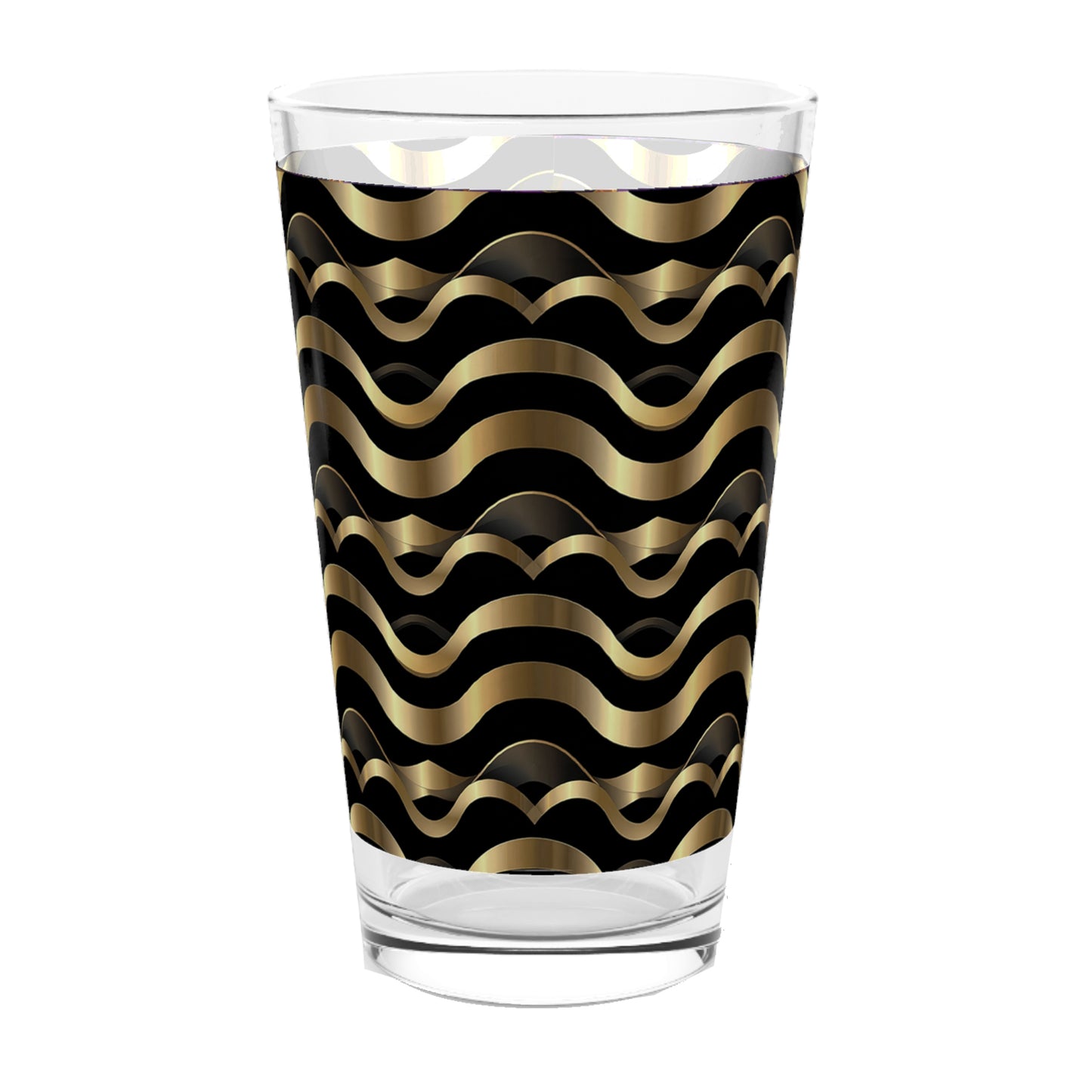 Pint Beer Glass | Liquid Gold Art Deco Design