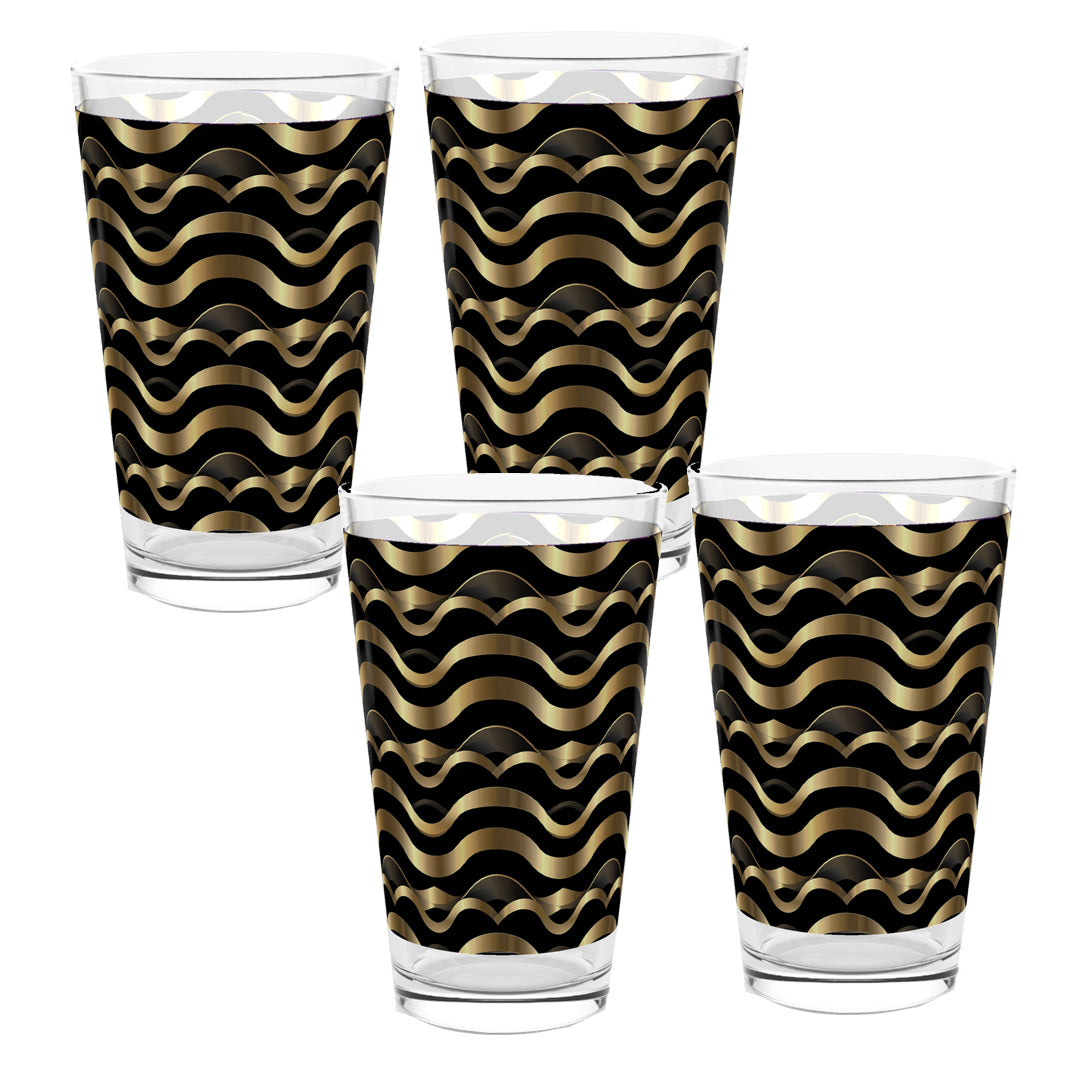 Pint Beer Glass | Liquid Gold Art Deco Design