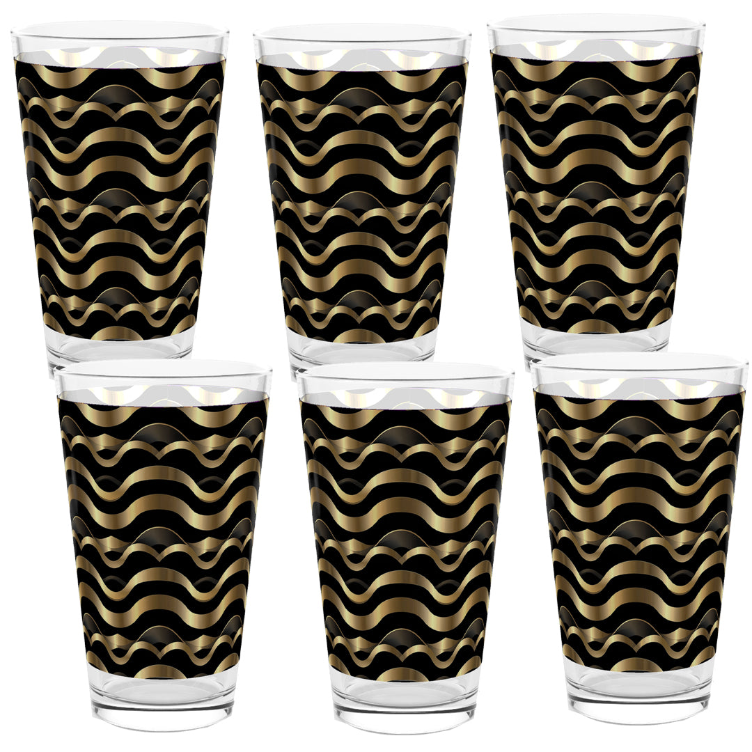 Pint Beer Glass | Liquid Gold Art Deco Design