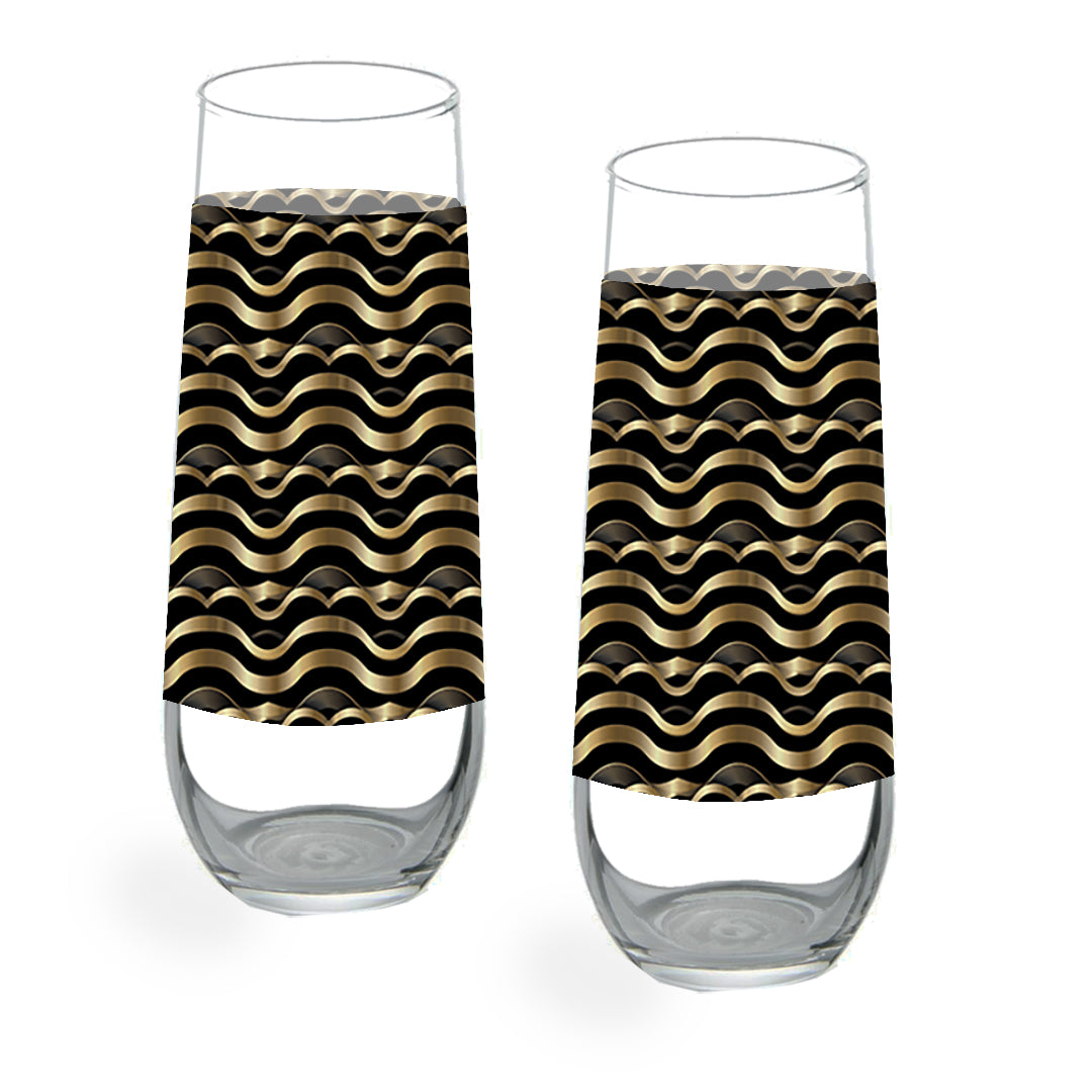 Stemless Champagne Flute | Liquid Gold Art Deco