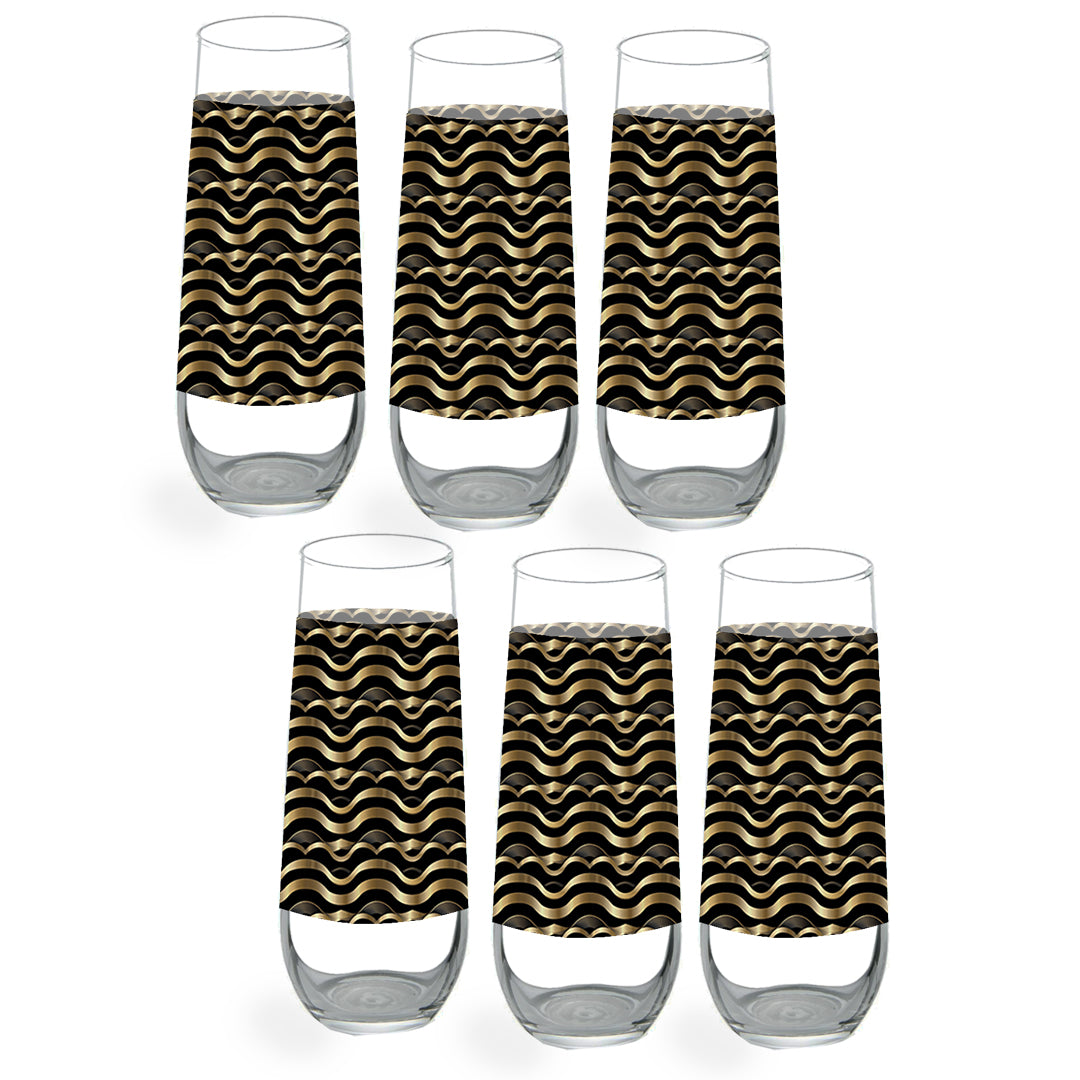 Stemless Champagne Flute | Liquid Gold Art Deco