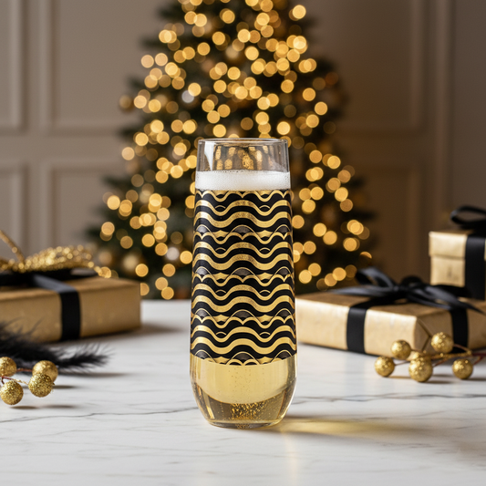 Stemless Champagne Flute | Liquid Gold Art Deco