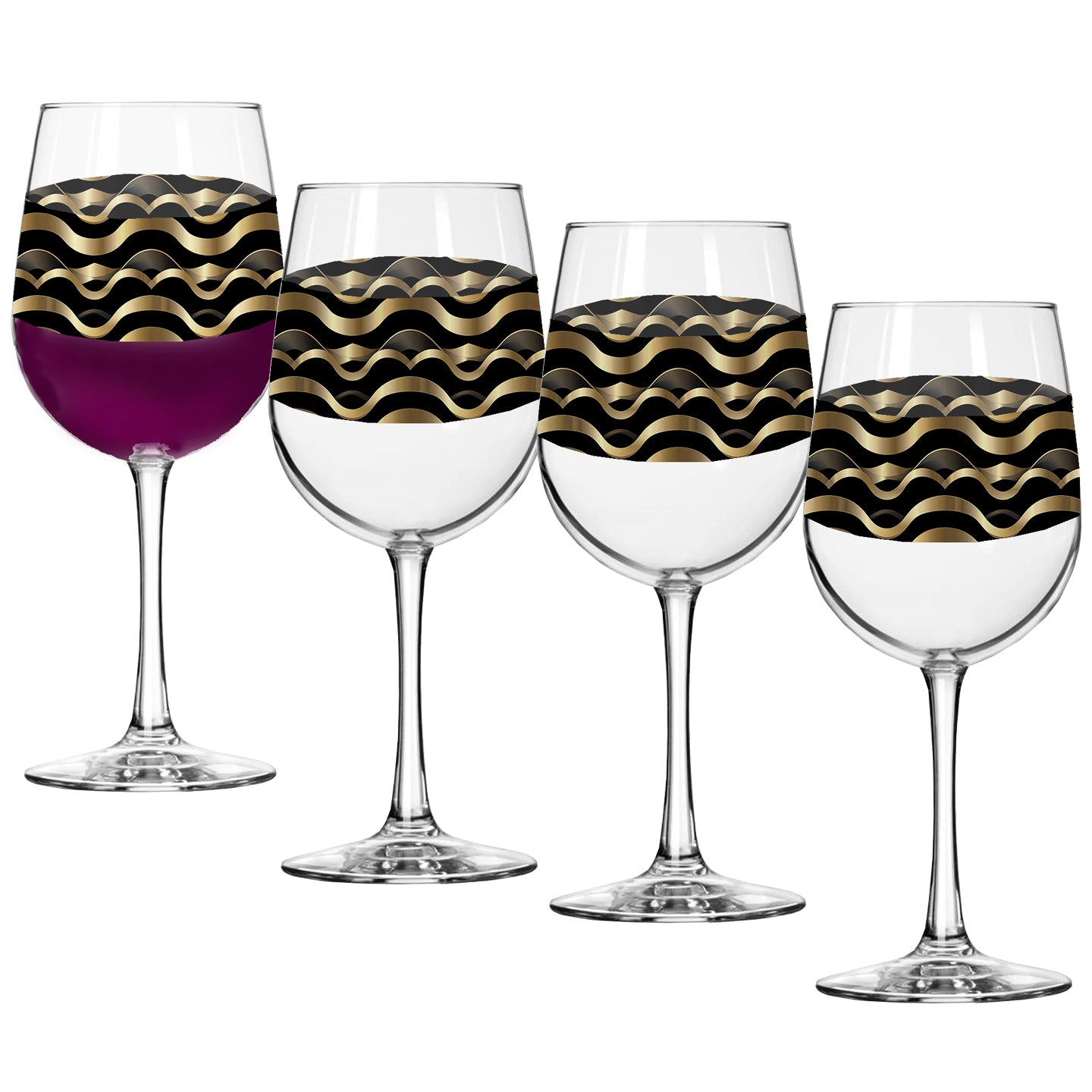 Liquid Gold Tall Wine Glass | Art Deco Elegant Design