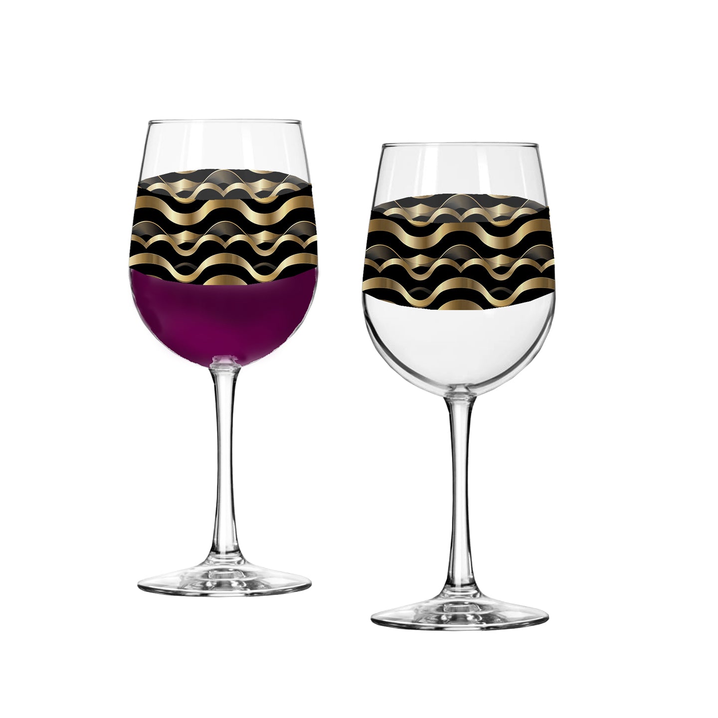 Liquid Gold Tall Wine Glass | Art Deco Elegant Design