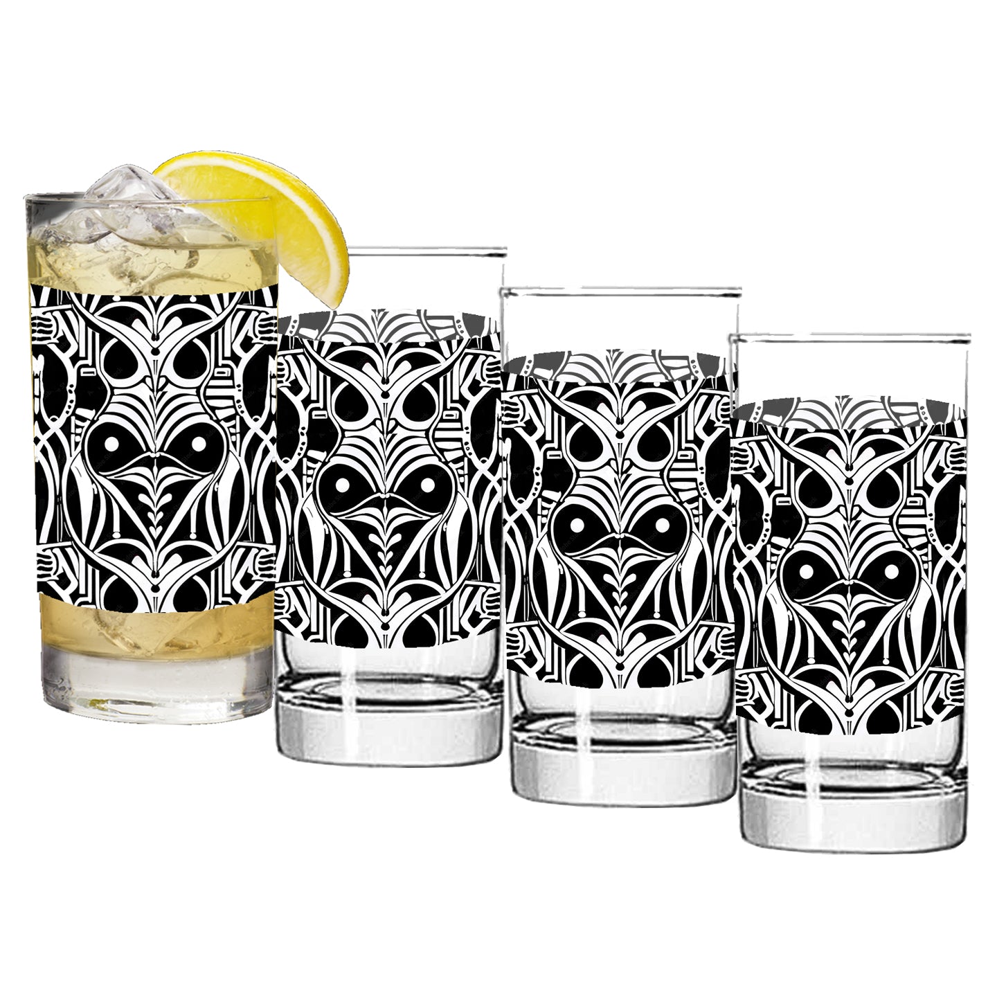 Midnight Mask Highball Glass | Alluring Signature Design