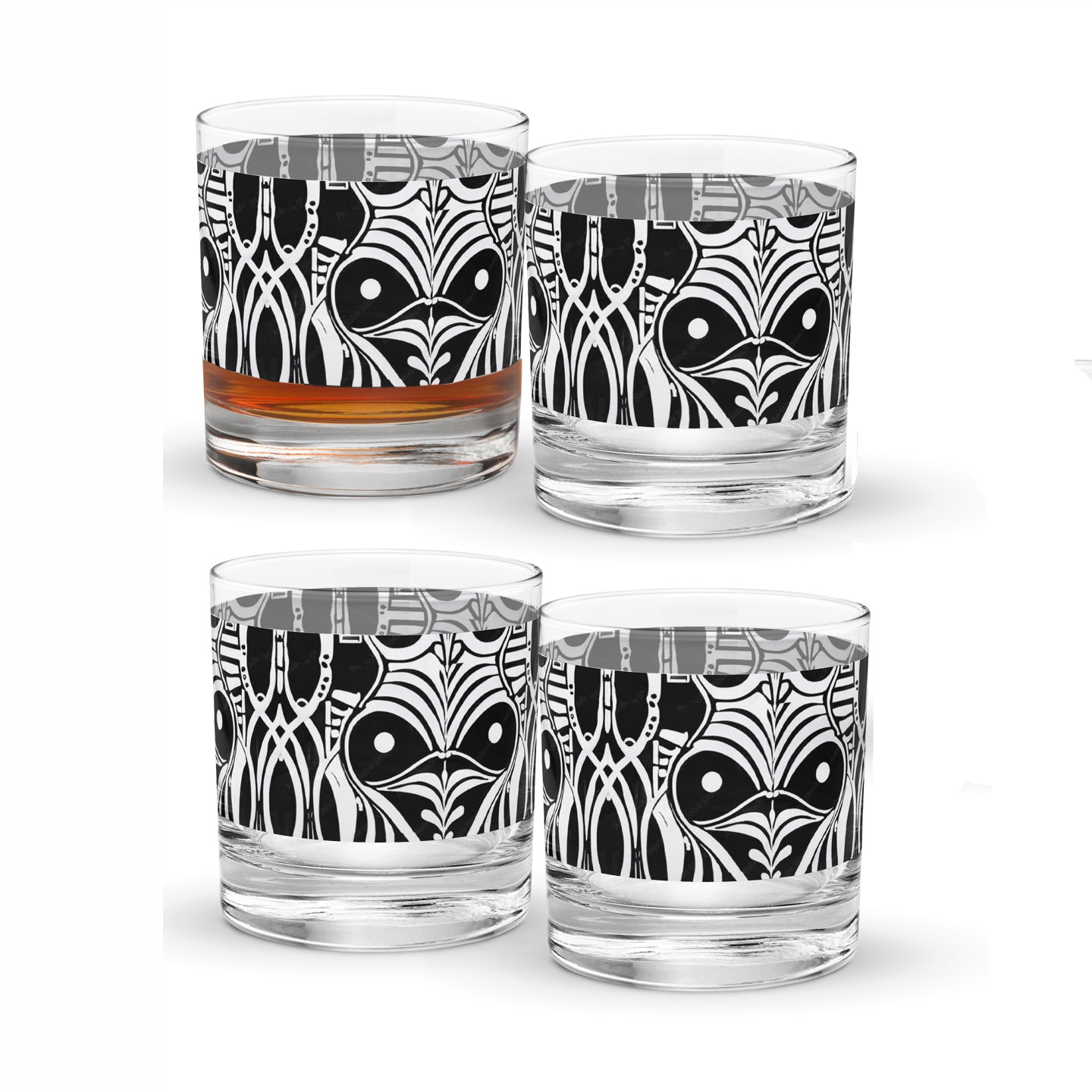 Exclusive Crafted Aesthetic | Midnight Mask Rocks Glass