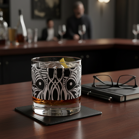 Exclusive Crafted Aesthetic | Midnight Mask Rocks Glass