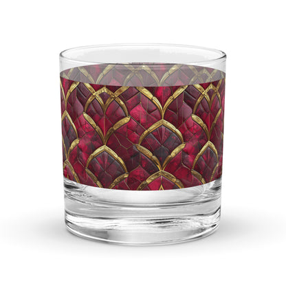 Crimson Jewels Rocks Glass | Signature Design
