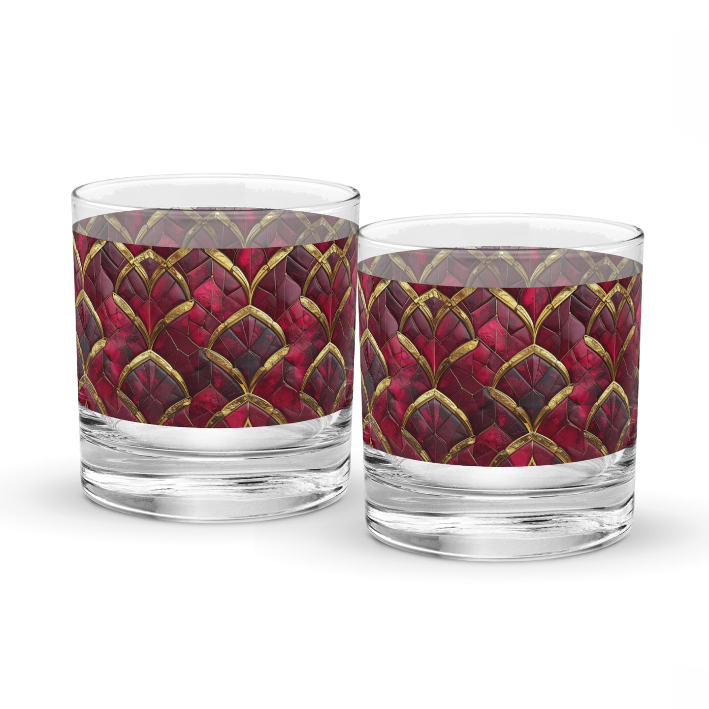 Crimson Jewels Rocks Glass | Signature Design
