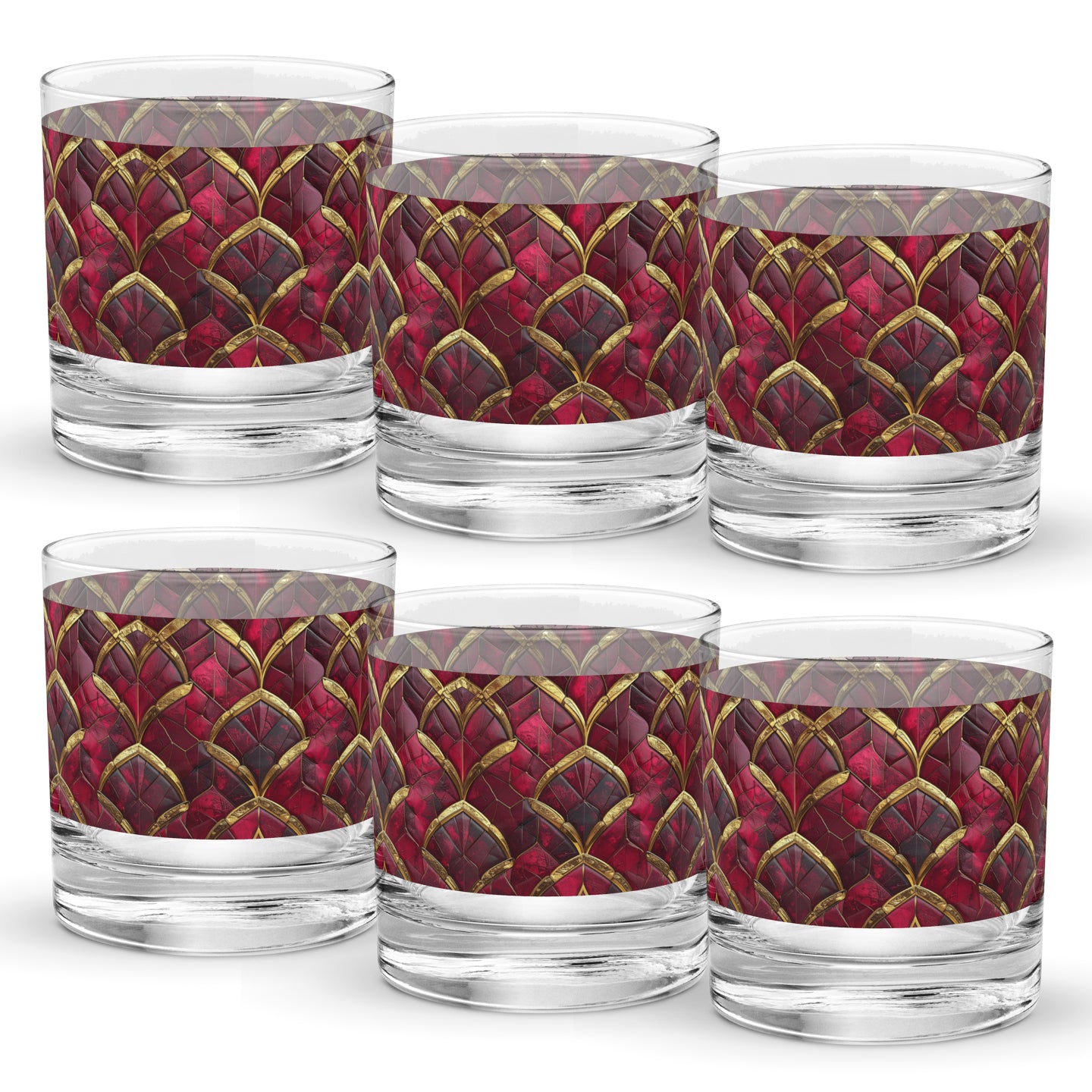 Crimson Jewels Rocks Glass | Signature Design