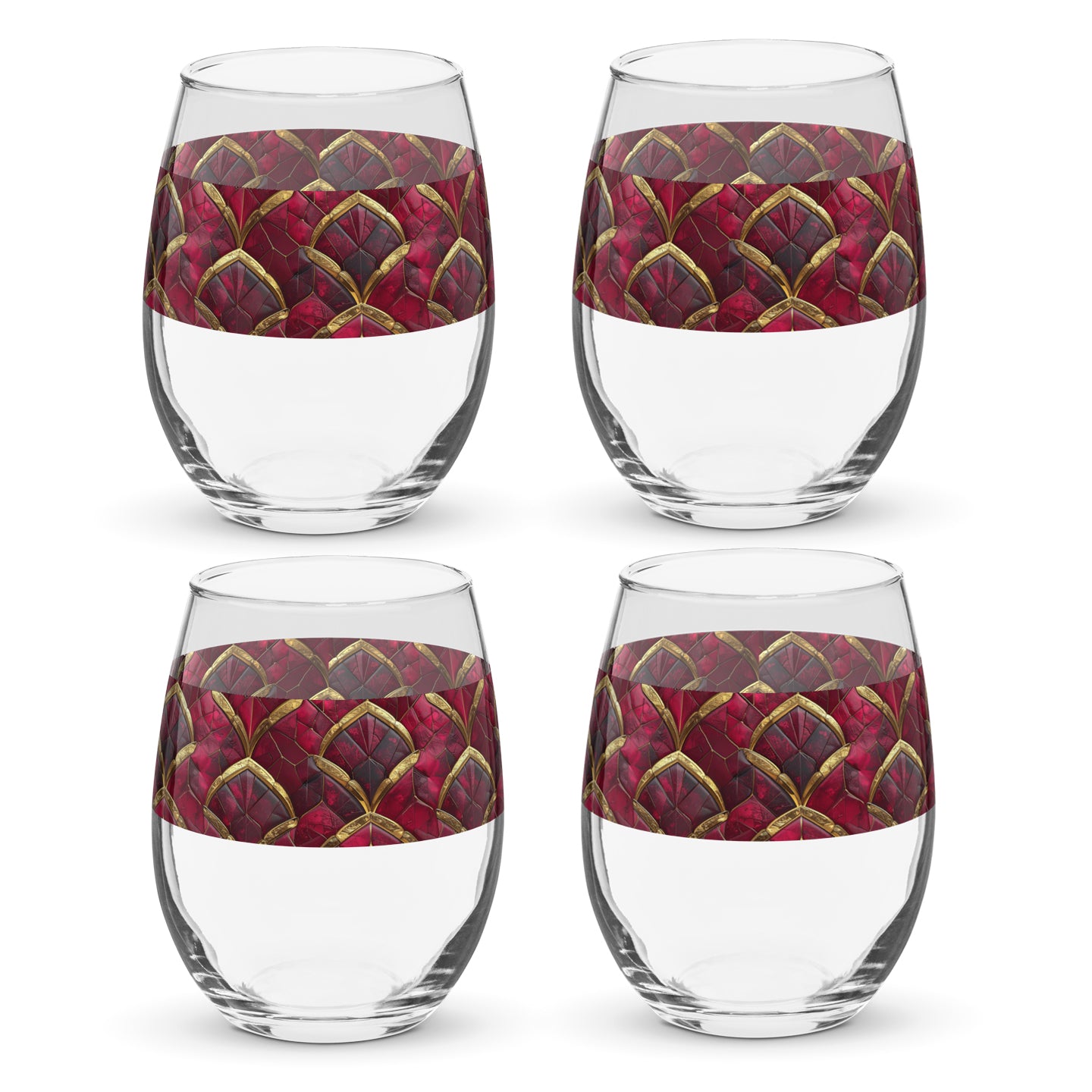 Crimson Jewels Stemless Wine Glass | Signature Design