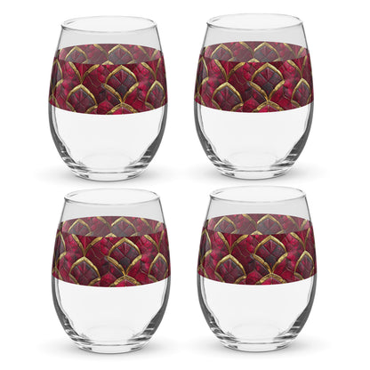 Crimson Jewels Stemless Wine Glass | Signature Design