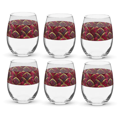 Crimson Jewels Stemless Wine Glass | Signature Design