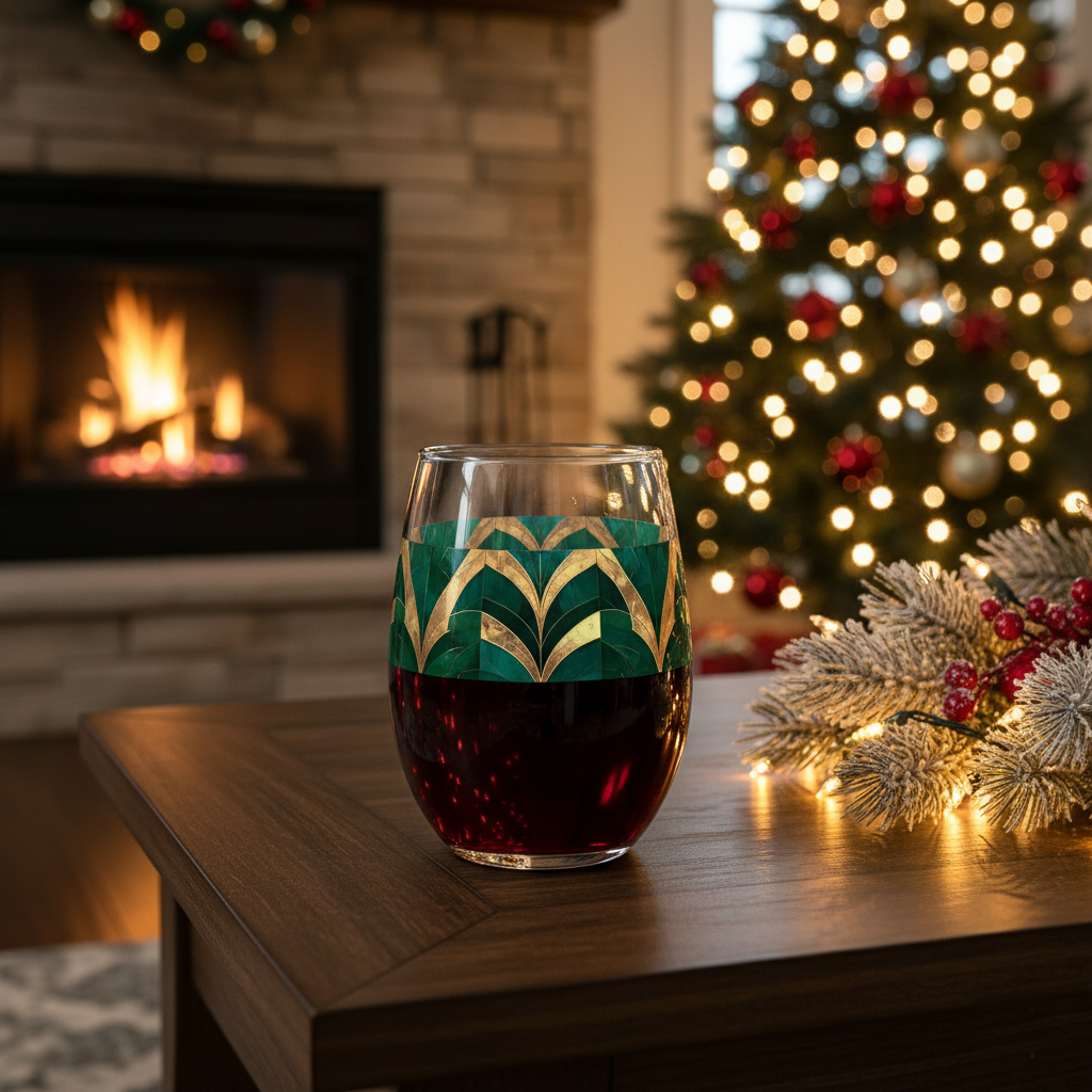 Emerald Royale Stemless Wine Glass | Luxe Aesthetic
