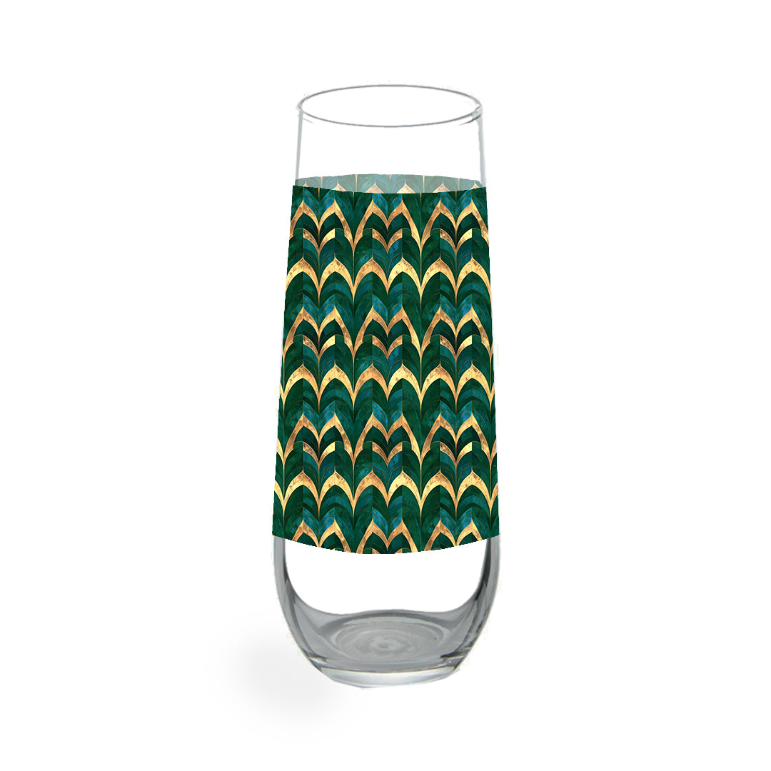 Gilded Stemless Flute | Emerald Royale Heirloom Quality