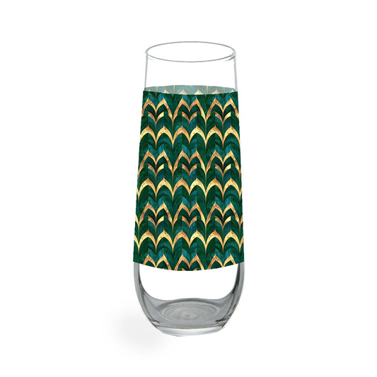 Gilded Stemless Flute | Emerald Royale Heirloom Quality