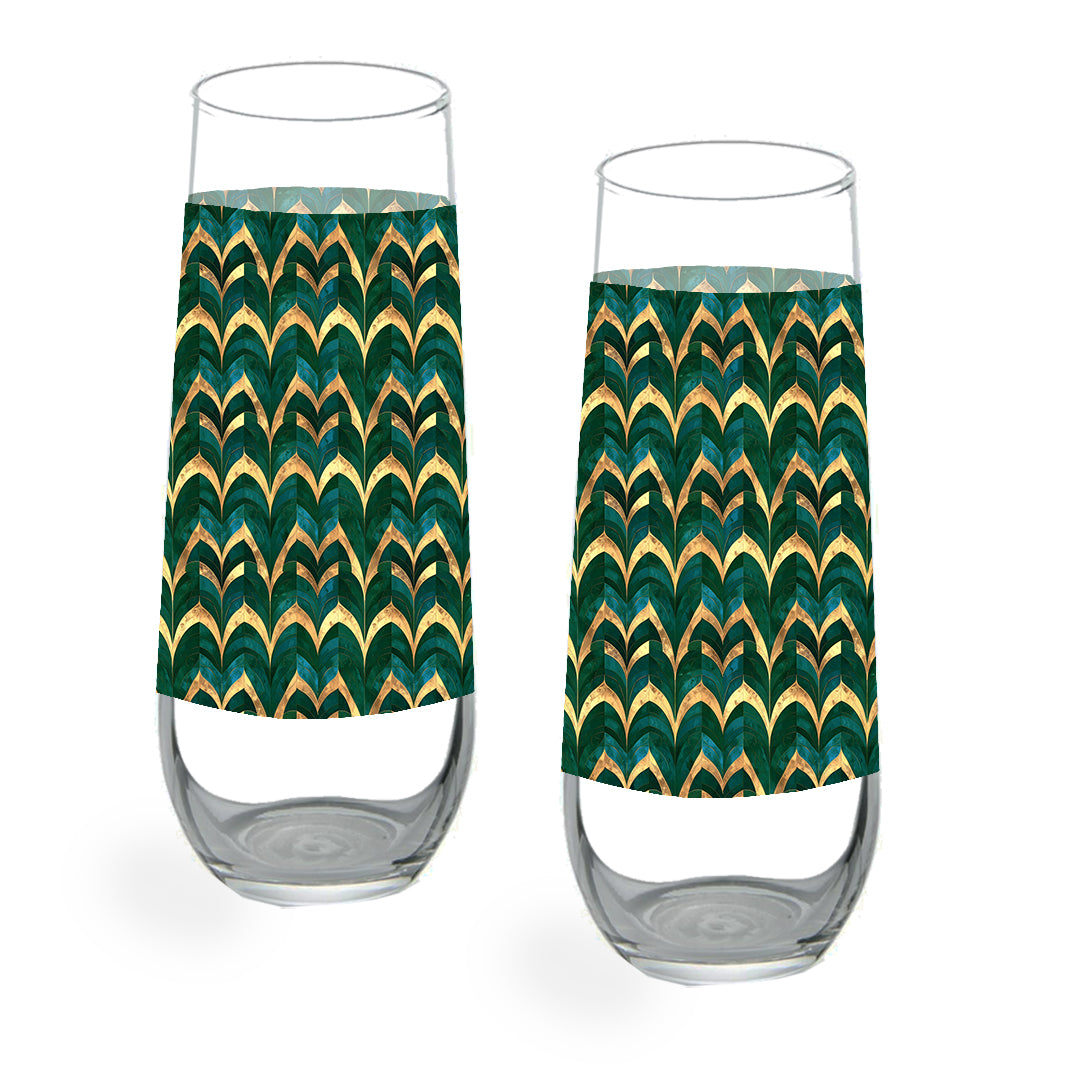 Gilded Stemless Flute | Emerald Royale Heirloom Quality