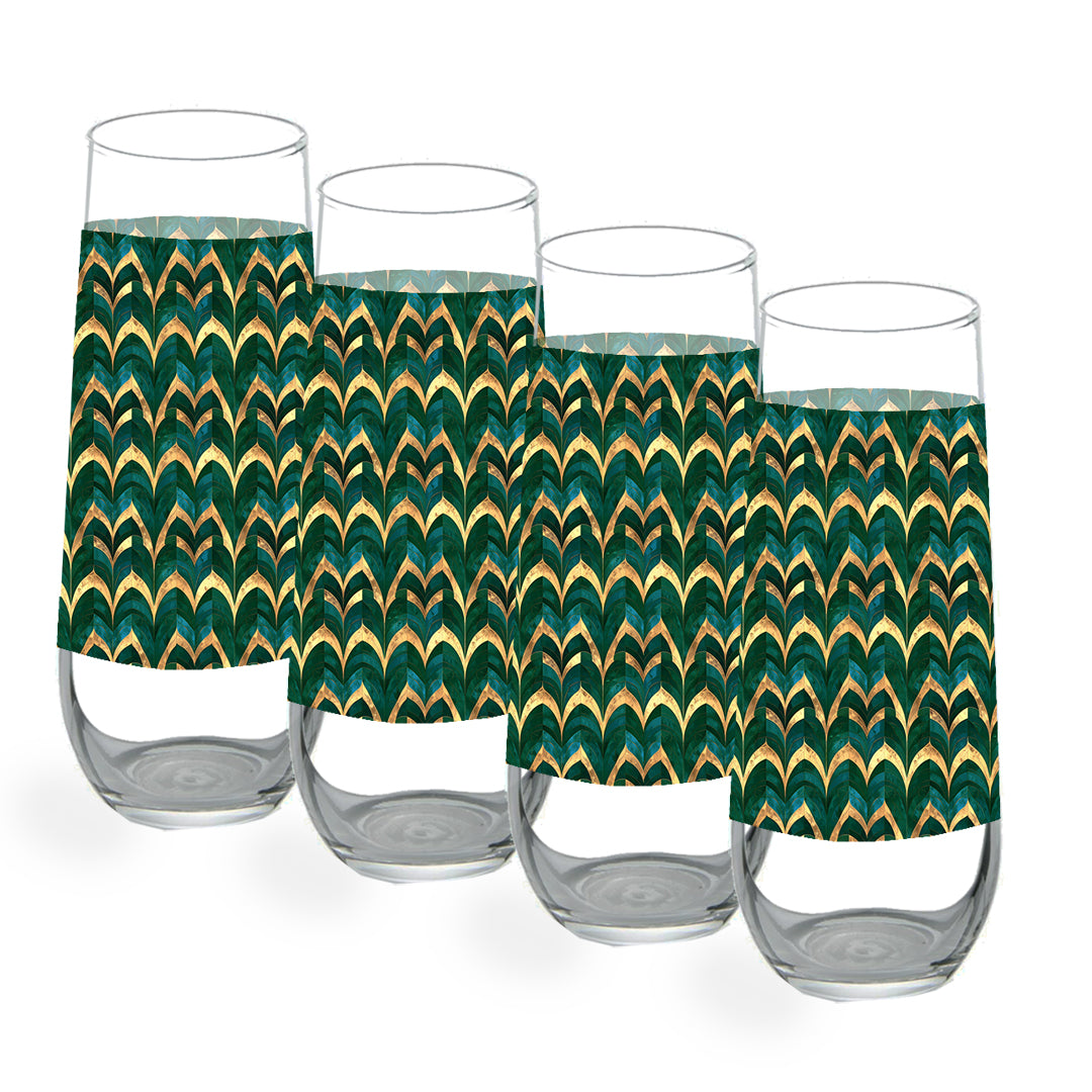 Gilded Stemless Flute | Emerald Royale Heirloom Quality