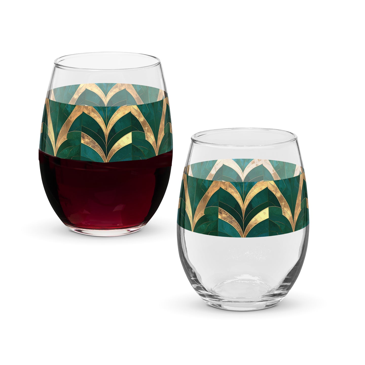 Emerald Royale Stemless Wine Glass | Luxe Aesthetic