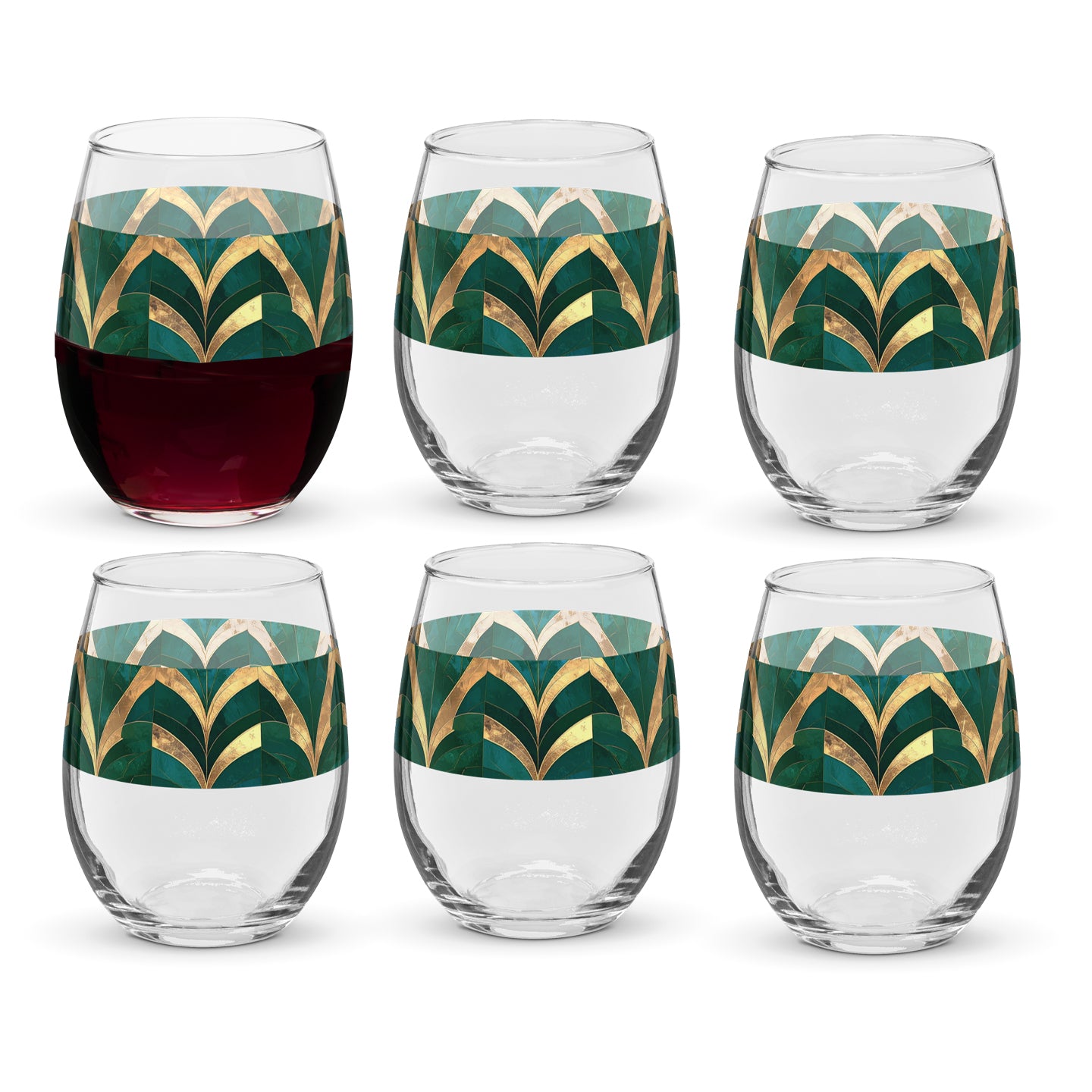 Emerald Royale Stemless Wine Glass | Luxe Aesthetic