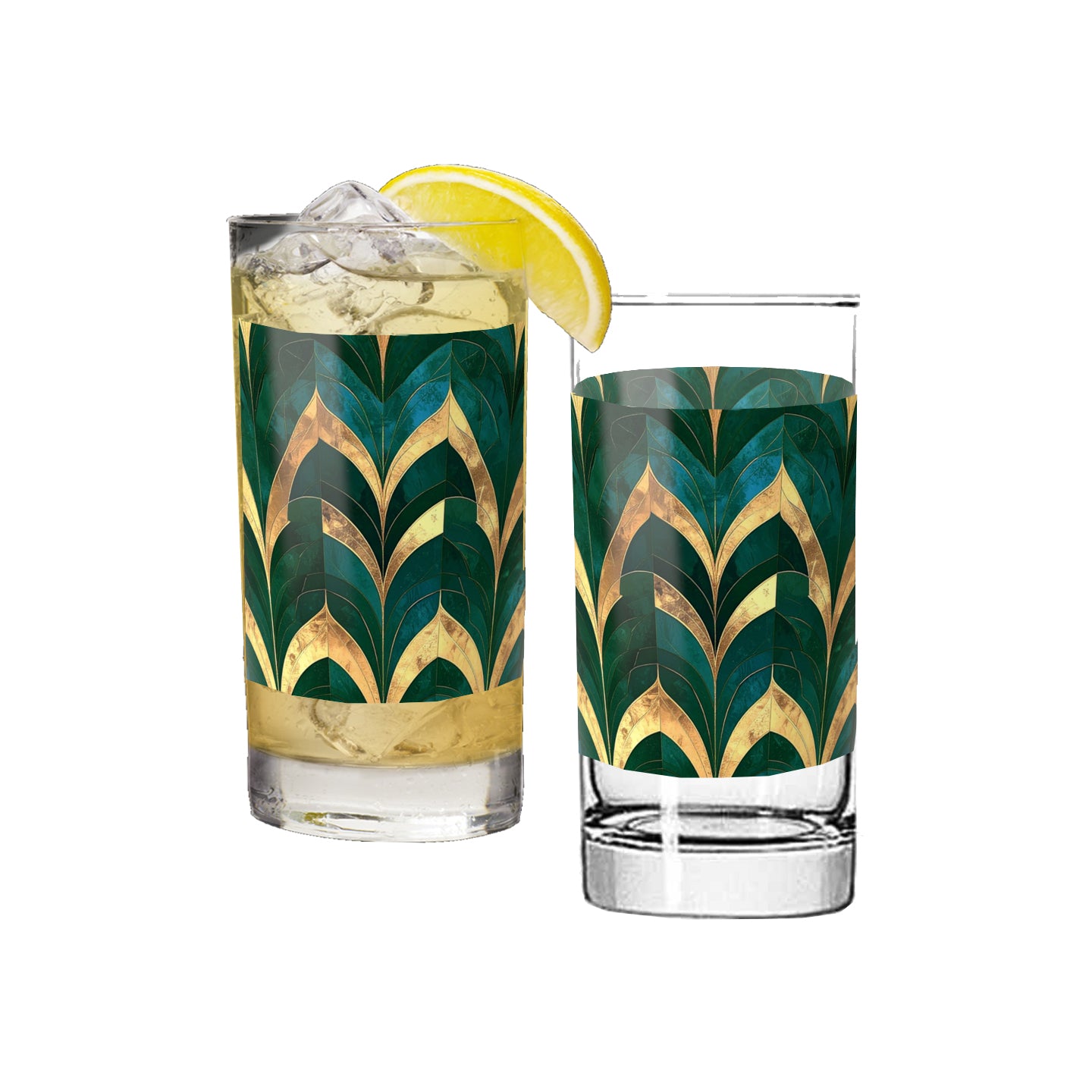 Exclusive Gilded Finish | Emerald Royale Highball Glass