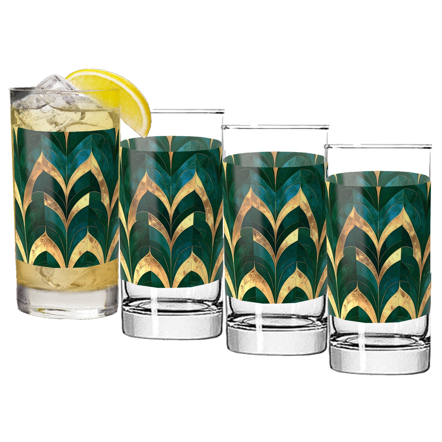 Exclusive Gilded Finish | Emerald Royale Highball Glass