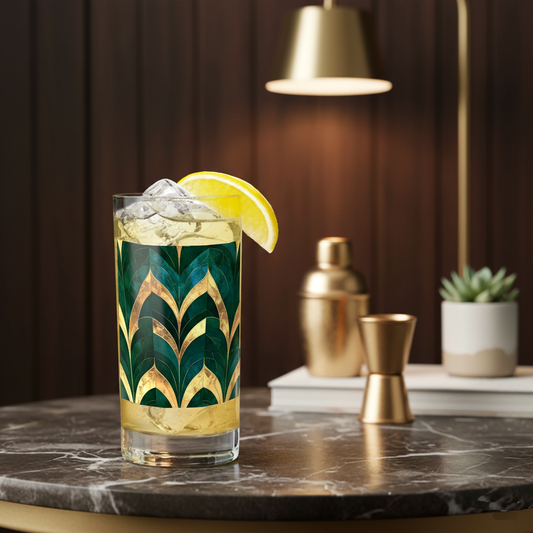 Exclusive Gilded Finish | Emerald Royale Highball Glass