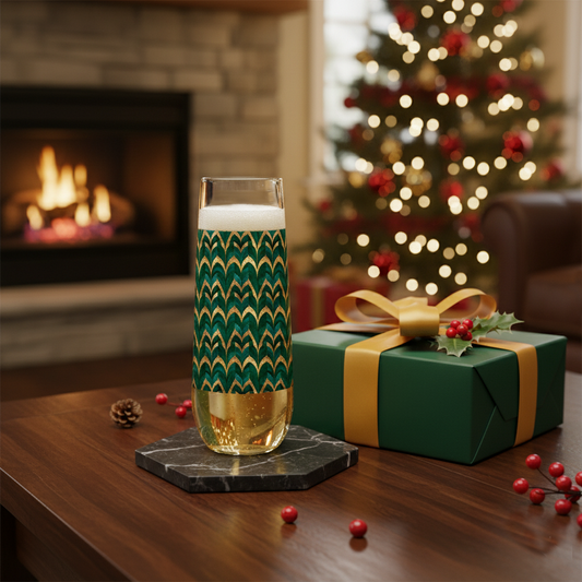 Gilded Stemless Flute | Emerald Royale Heirloom Quality