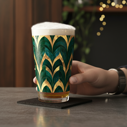 Emerald Royale Pint Beer Glass | Artisanal Crafted Patina