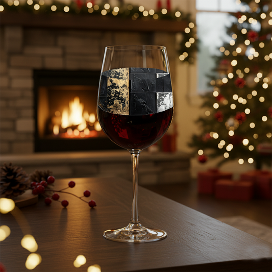 Fresco Fragments Tall Wine Glass | Aged Icon Design