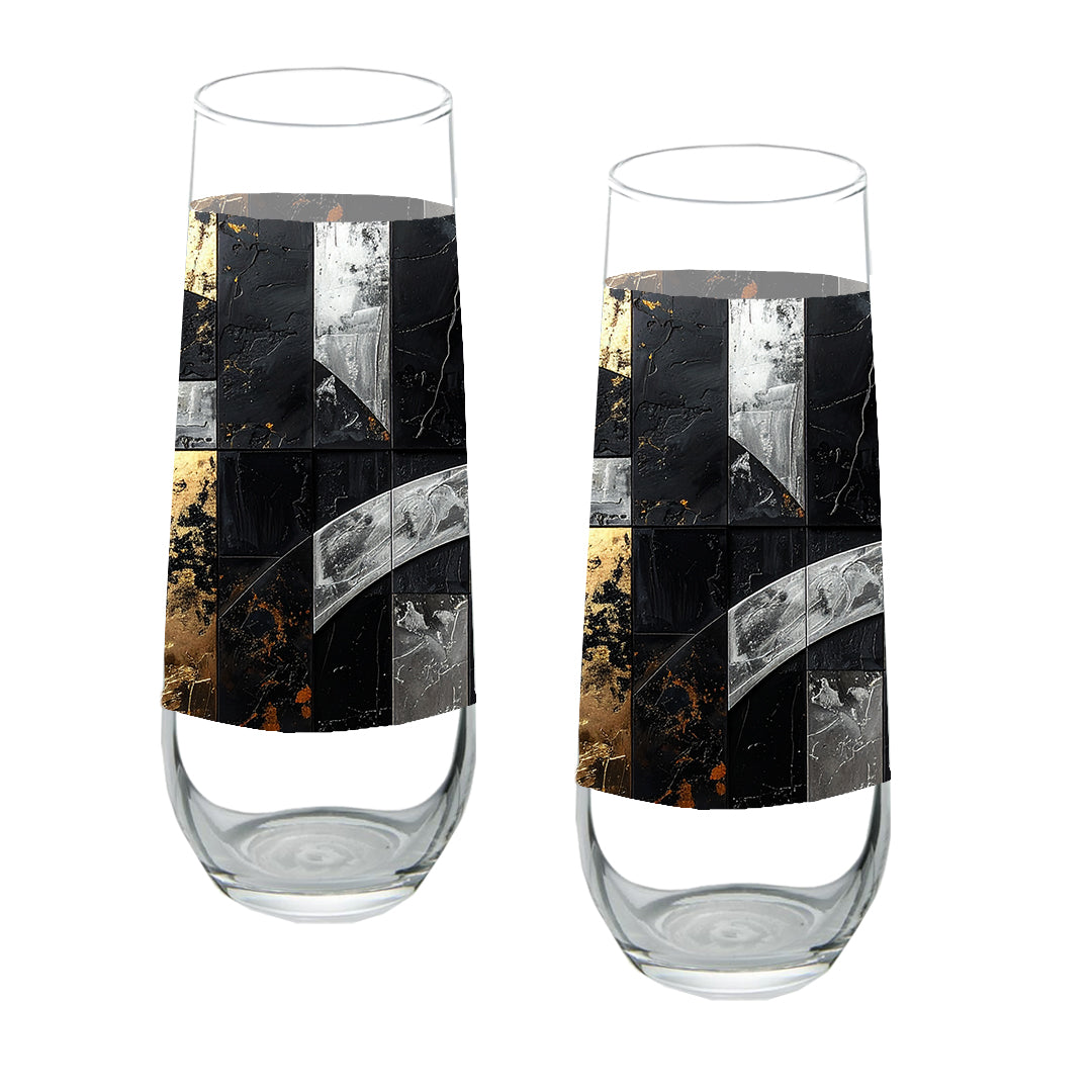 Fresco Fragments Stemless Wine Glass | Sophisticated Charm