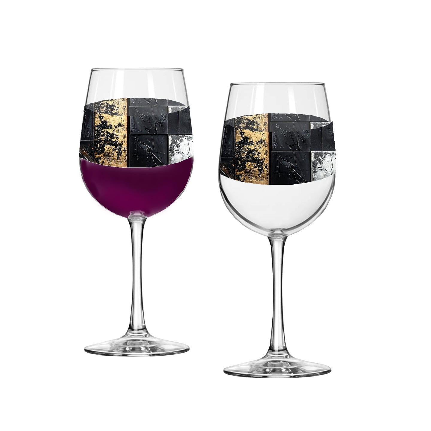 Fresco Fragments Tall Wine Glass | Aged Icon Design