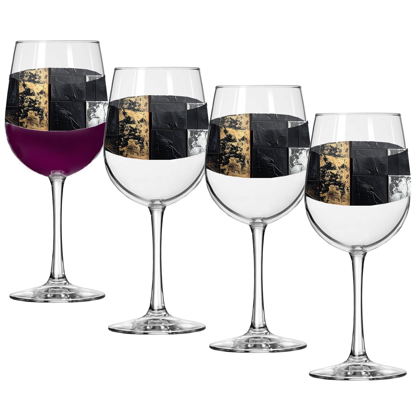 Fresco Fragments Tall Wine Glass | Aged Icon Design