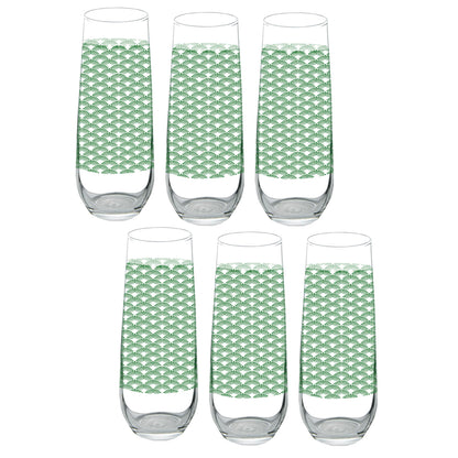 Green Deco Stemless Champagne Glass | Signature Design