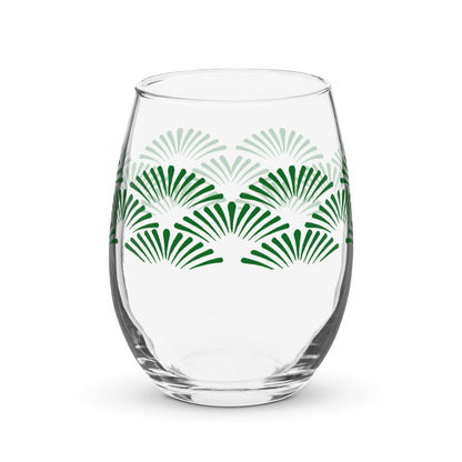Green Deco Stemless Wine Glass | Signature Design