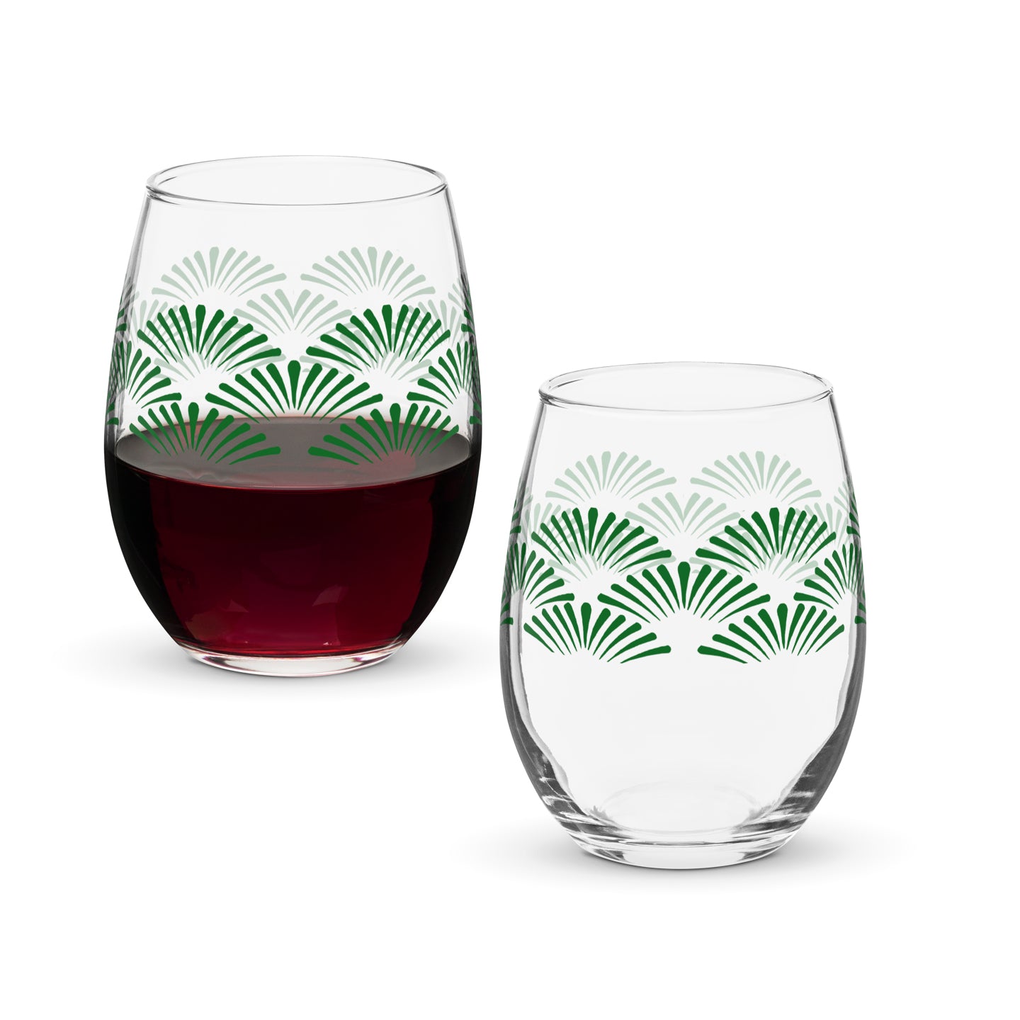 Green Deco Stemless Wine Glass | Signature Design