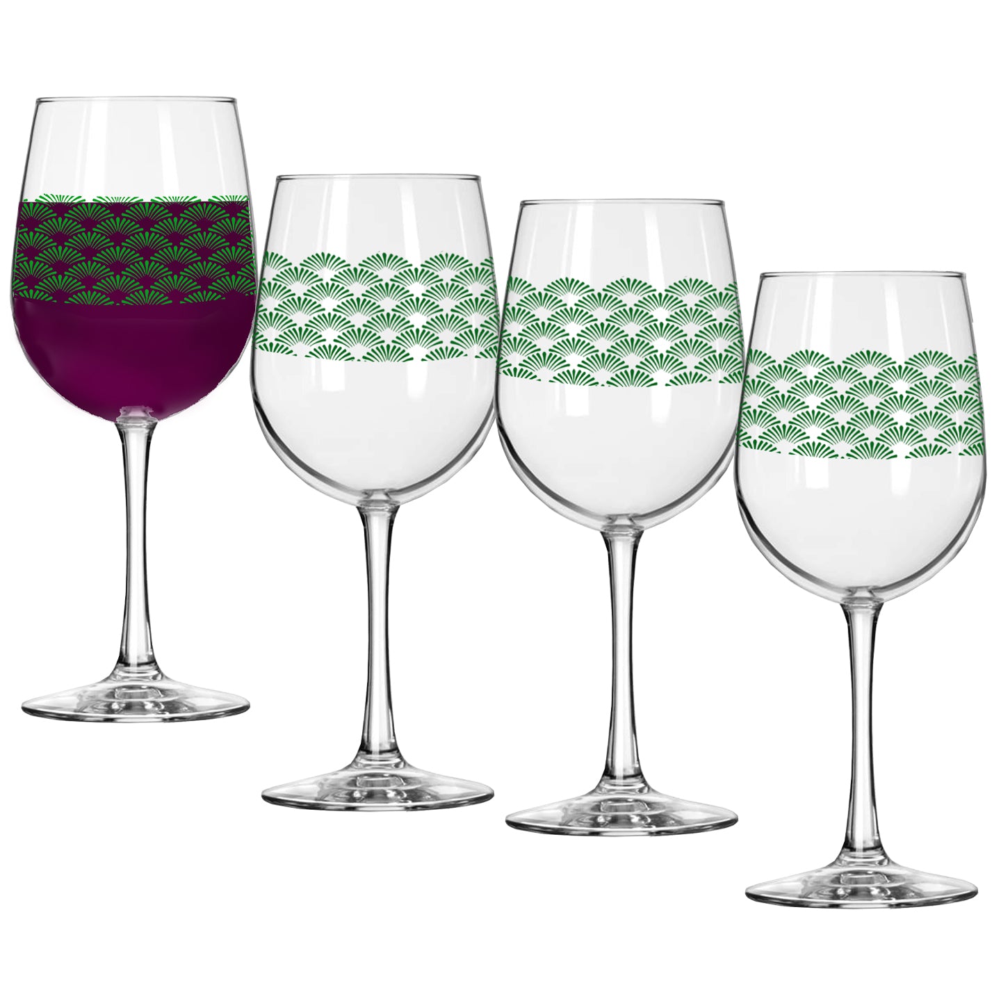 Green Deco Tall Wine Glass | Signature Design