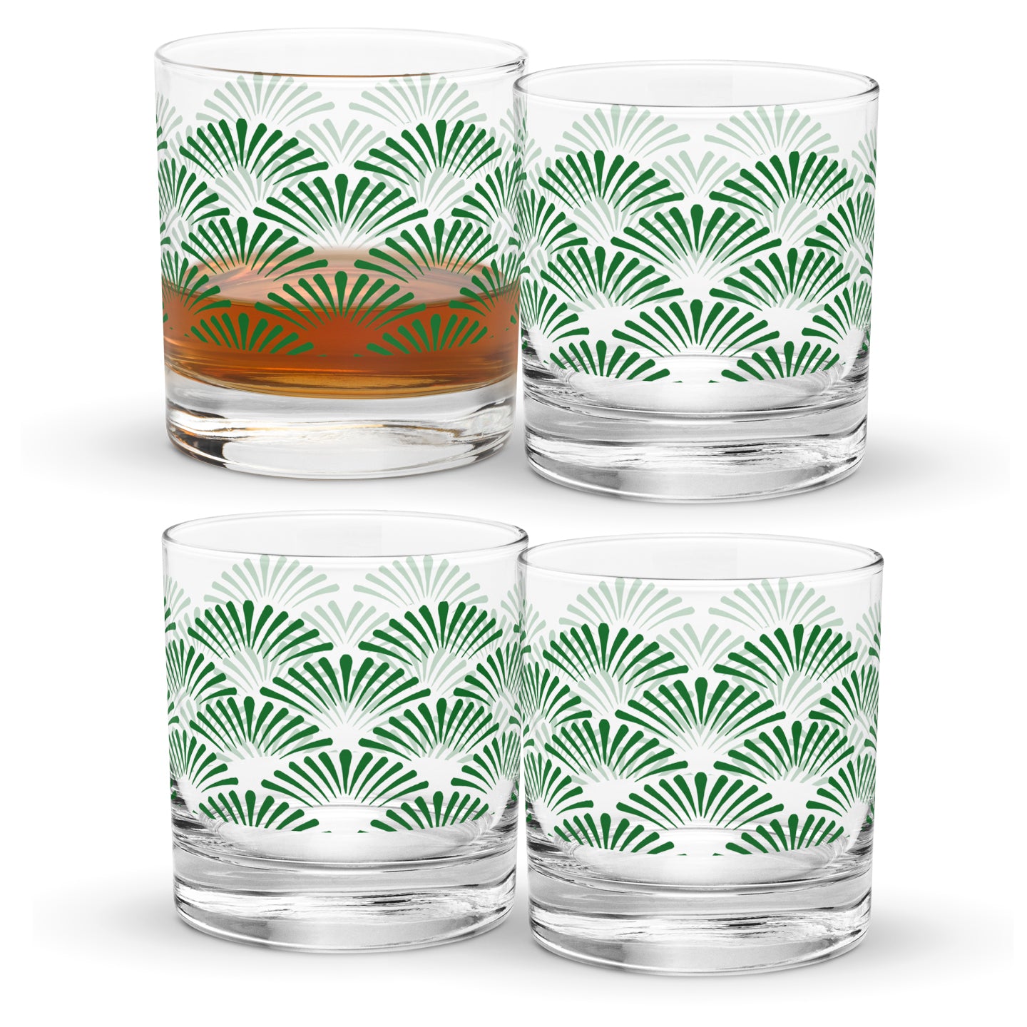 Green Deco Rocks Glass | Signature Design