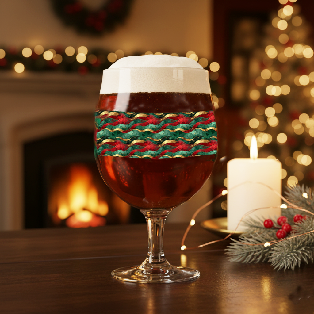 Vibrant Artisan Crafted Belgian Beer Glass | Royal Flux Design