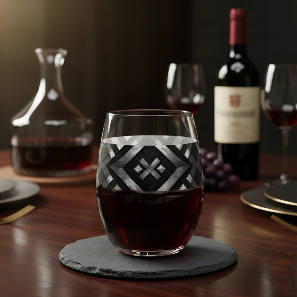 Palazzo Tiles Stemless Wine Glass | Refined & Elegant Style