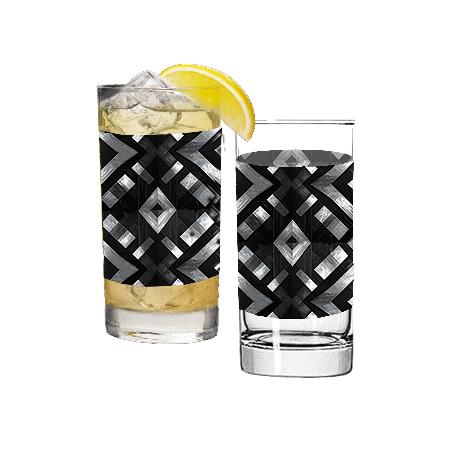 Palazzo Tiles Highball Glass | Timeless Geometric Finish
