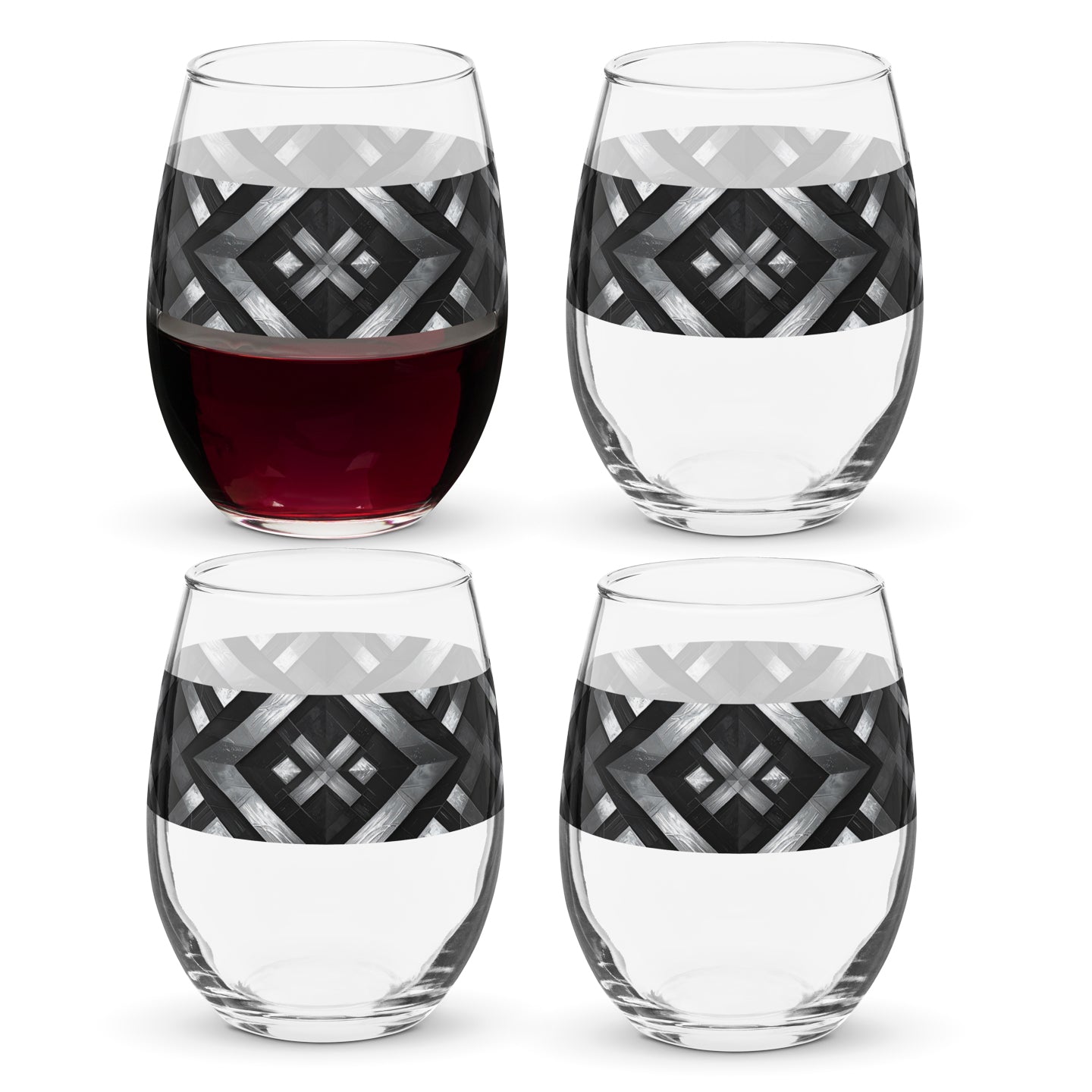Palazzo Tiles Stemless Wine Glass | Refined & Elegant Style