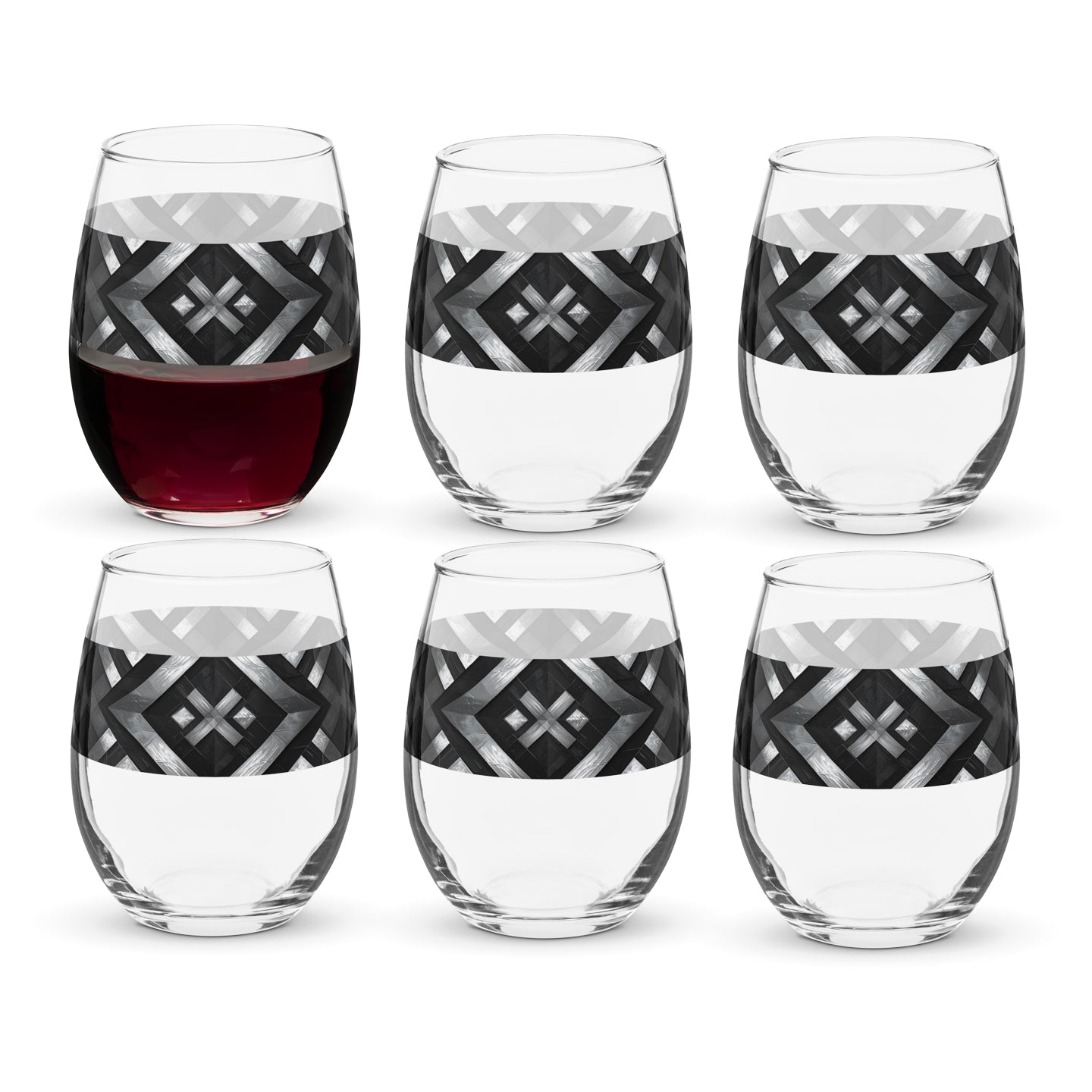 Palazzo Tiles Stemless Wine Glass | Refined & Elegant Style