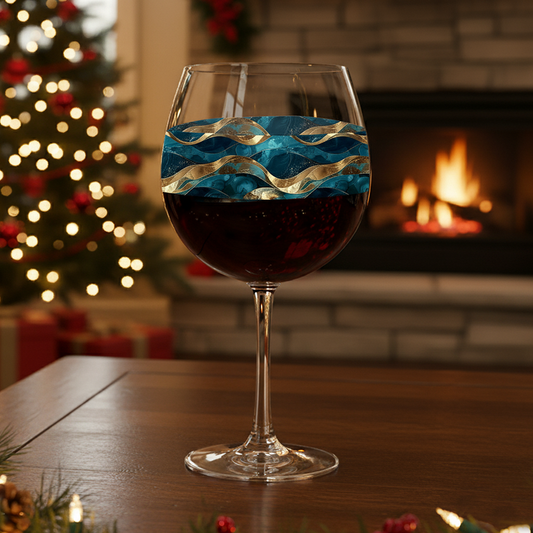 Opulent Teal Balloon Wine Glass | Timeless Elegant Design