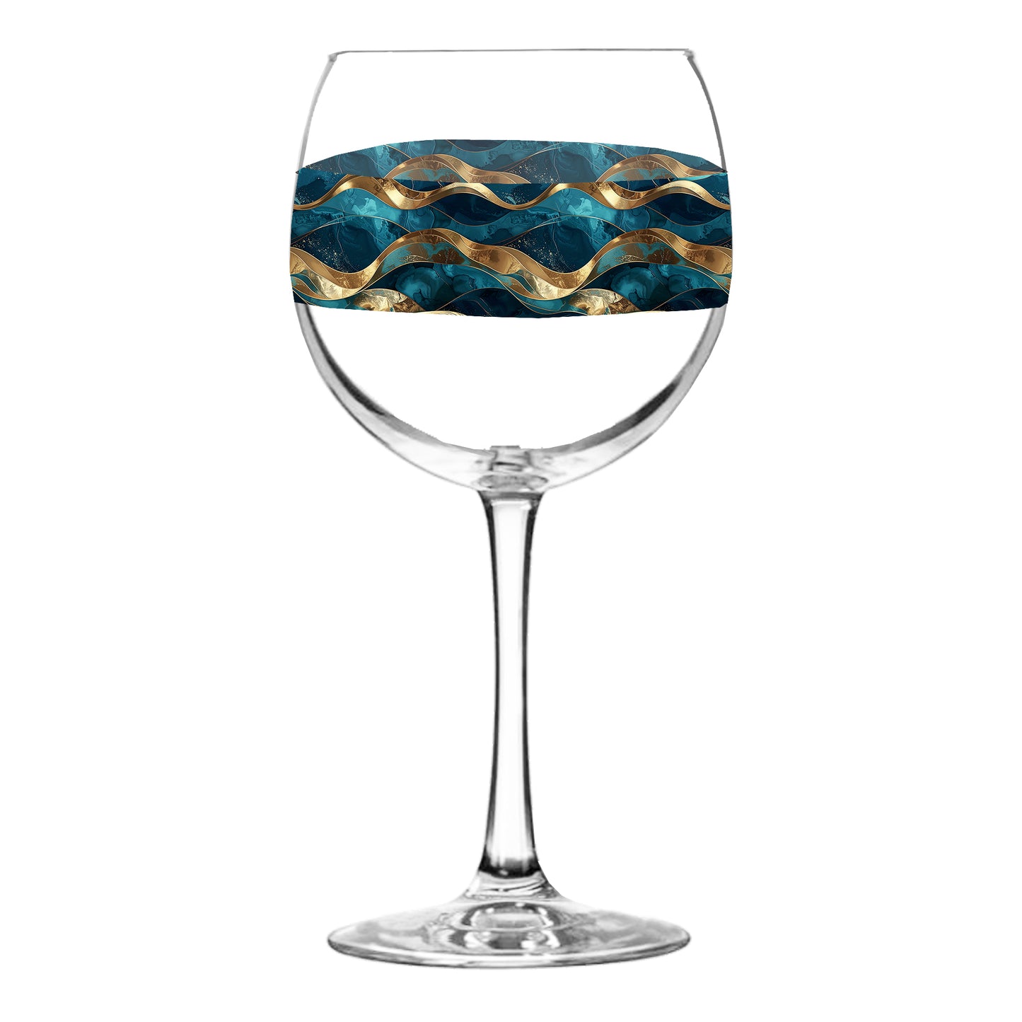 Opulent Teal Balloon Wine Glass | Timeless Elegant Design